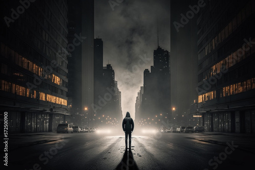 people walking in the city at night,