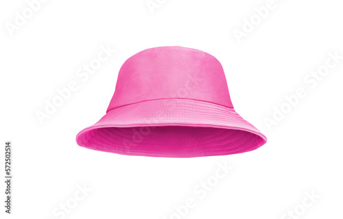 pink bucket hat isolated on white background