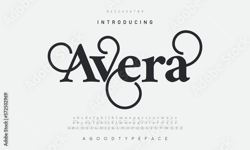 Avera abstract simple luxury font alphabet