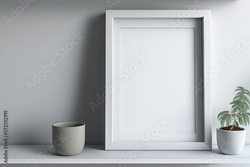 blank picture frame on a shelf © horace