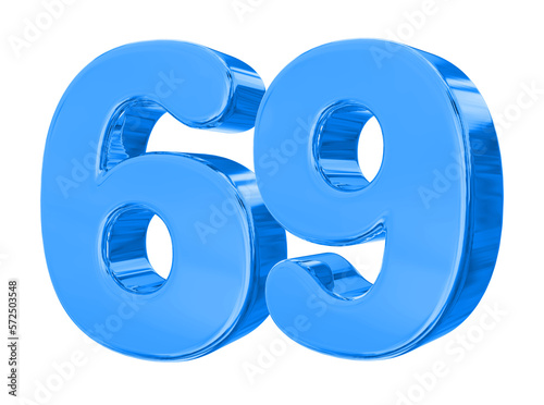 69 Number Blue