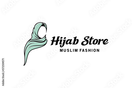 Muslim fashion hijab logo design with a creative concept, a beautiful headscarf for Muslim women