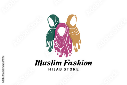 Muslim fashion hijab logo design, beautiful headscarves for the lifestyle of Muslim women