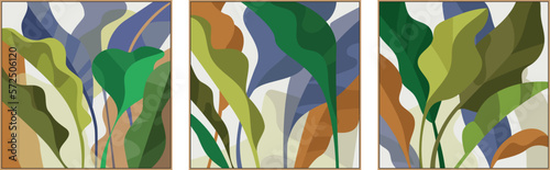 Painting tropical leaves vector