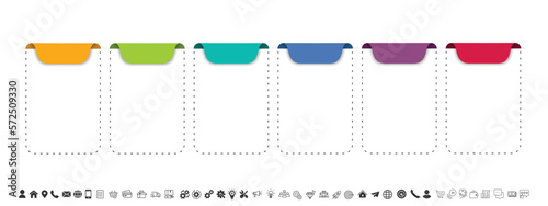 Steps business data visualization timeline process infographic template design with icons	
