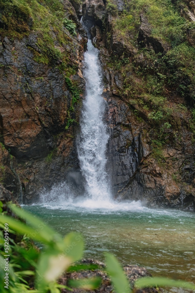 Fototapeta premium Nature water fall of tropical forrest in Asia