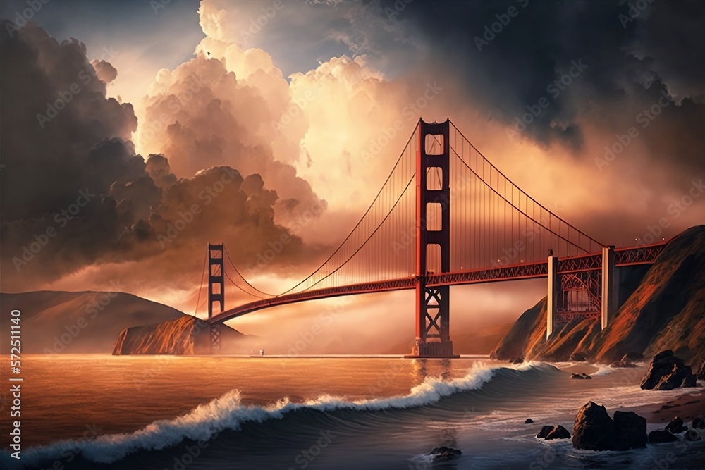 Obraz premium golden gate bridge at sunset