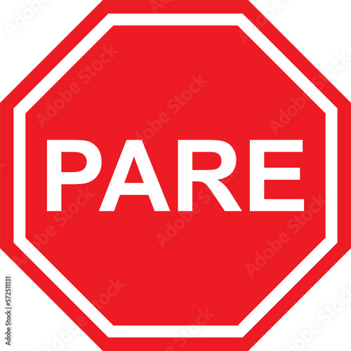 Pare traffic sign icon for graphic design, logo, website, social media, mobile app, UI illustration