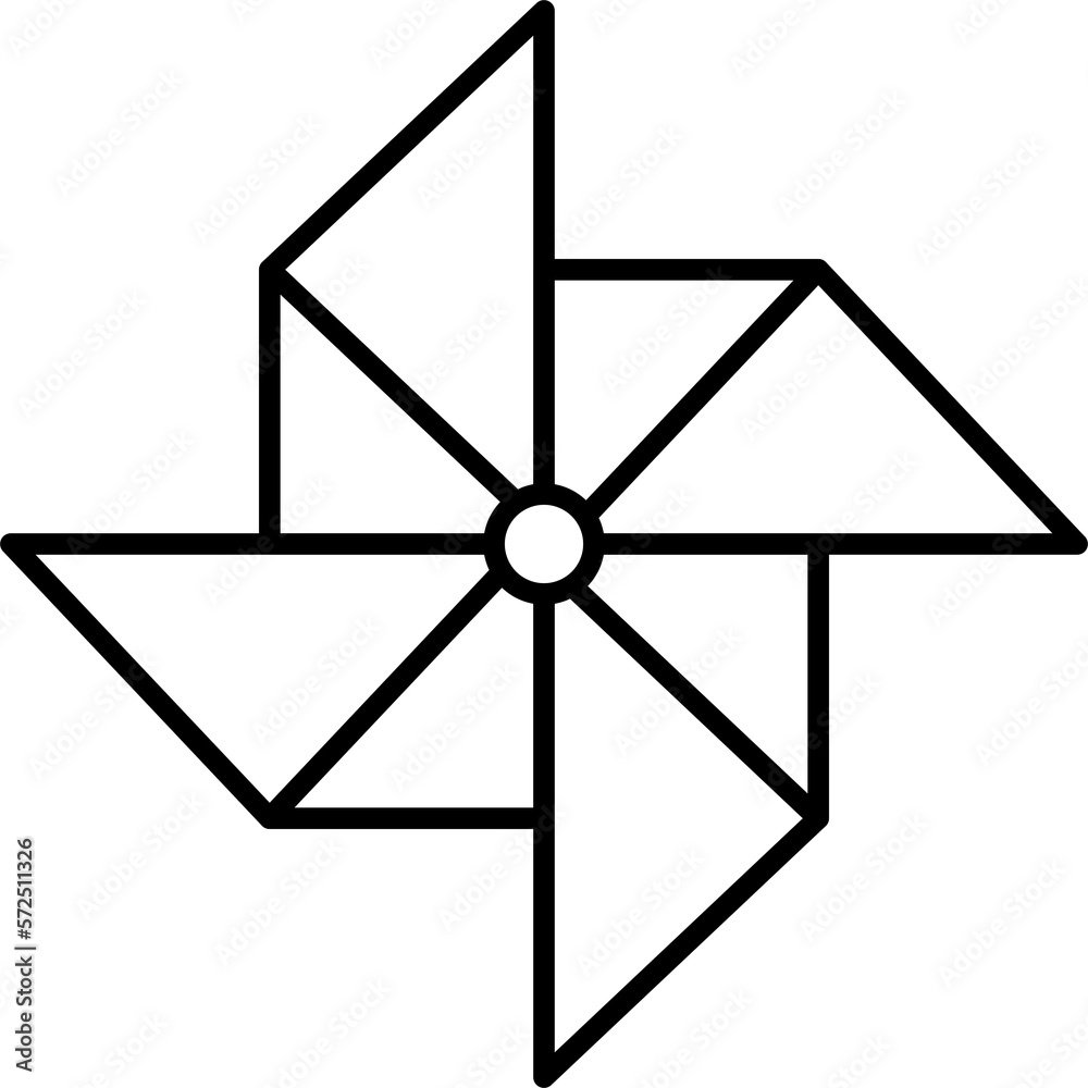 Paper windmill outline icon for graphic design, logo, website, social media, mobile app, UI illustration Paper windmill outline icon for graphic design, logo, website, social media, mobile app, UI illustration