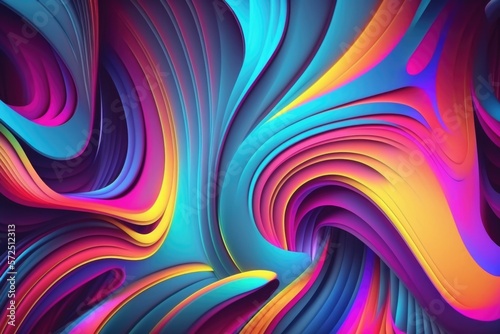 Colourful Abstract Background with Wave Patterns  generative ai