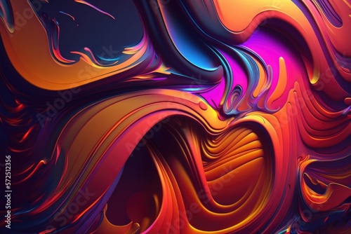 Abstract 3D Background with Fluid Motion, generative ai