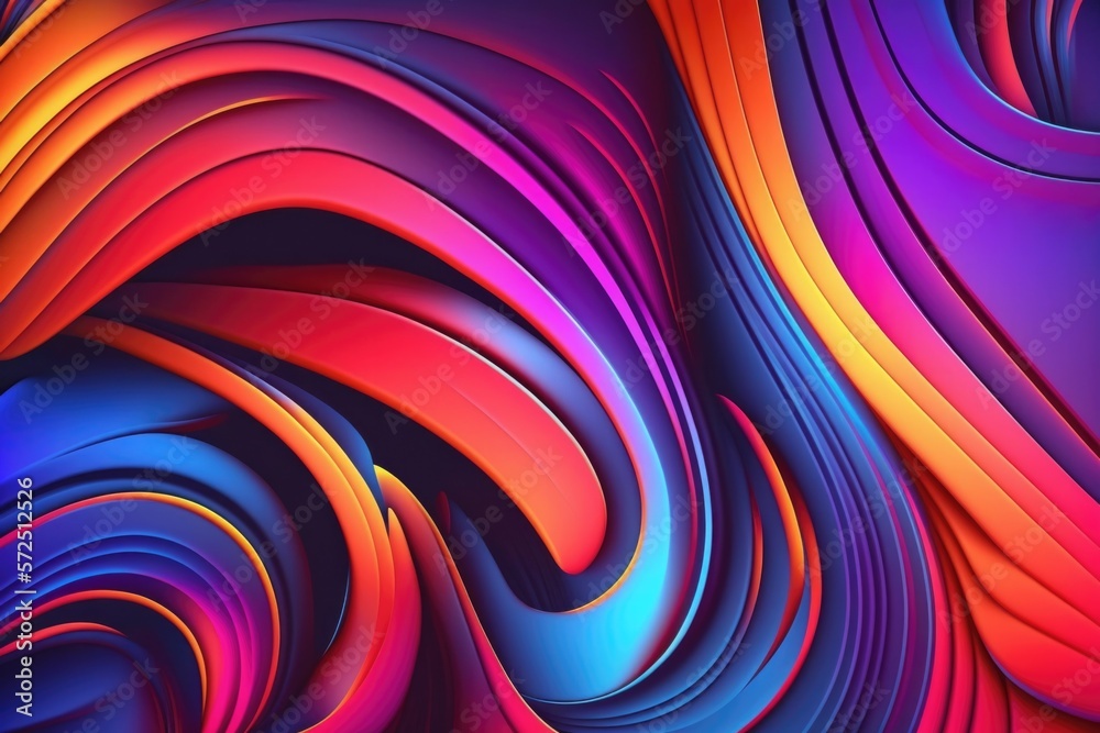 Blue Abstract Background with Line Swirls, generative ai