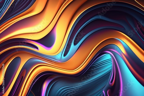 Colourful Abstract Background with Wave Digital, generative ai