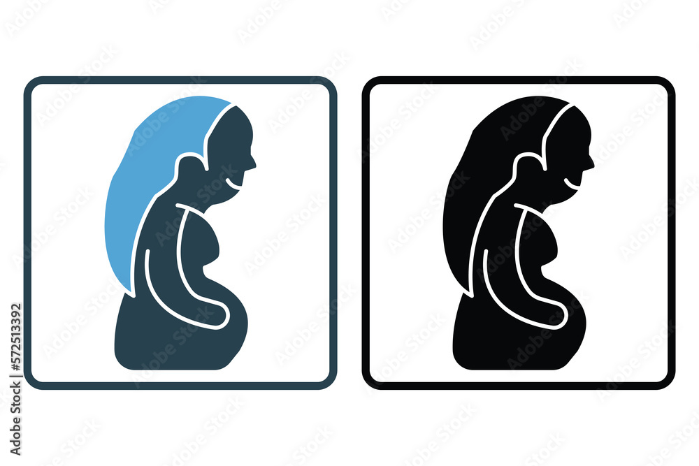 Pregnant icon illustration. icon related to baby care. Solid icon style. Simple vector design editable Pregnant icon illustration. icon related to baby care. Solid icon style. Simple vector design editable