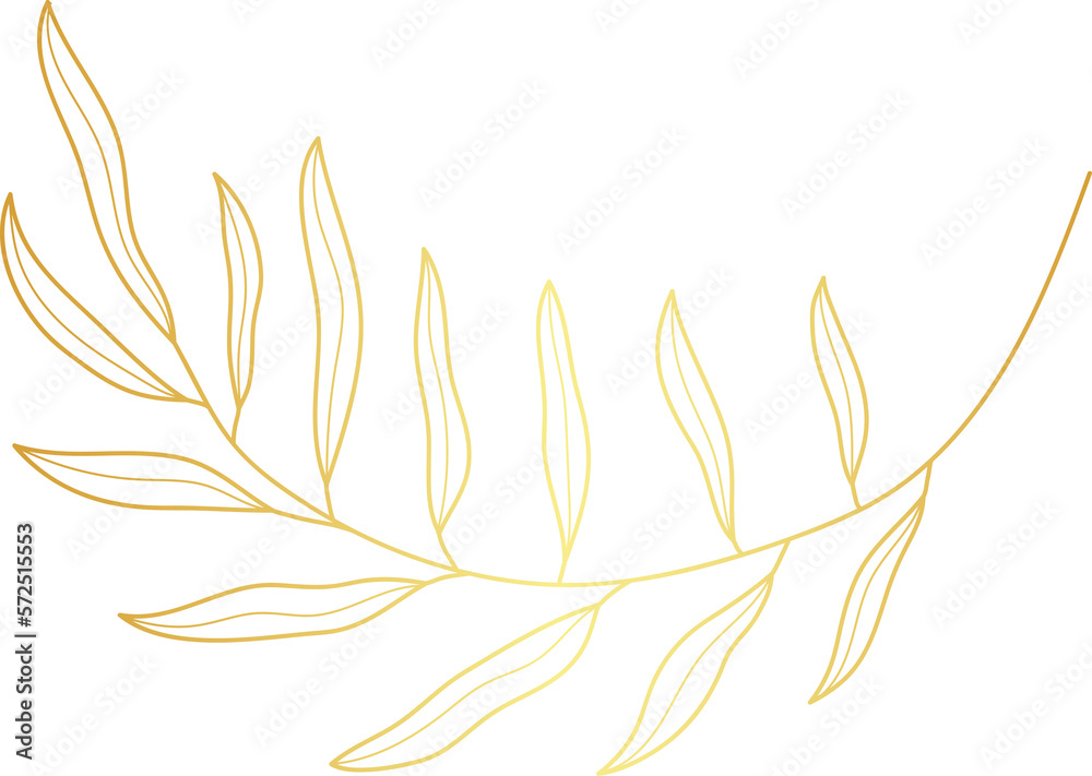 Luxury golden wedding floral leaf branch Luxury golden wedding floral leaf branch