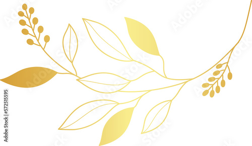 Wallpaper Mural Luxury golden wedding floral leaf branch Torontodigital.ca