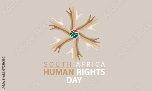 South Africa Human Rights Day. March 21. for greeting card, poster, banner, template