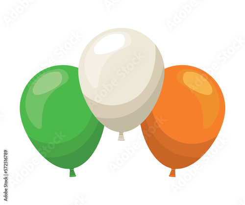 balloons helium ireland flag colors