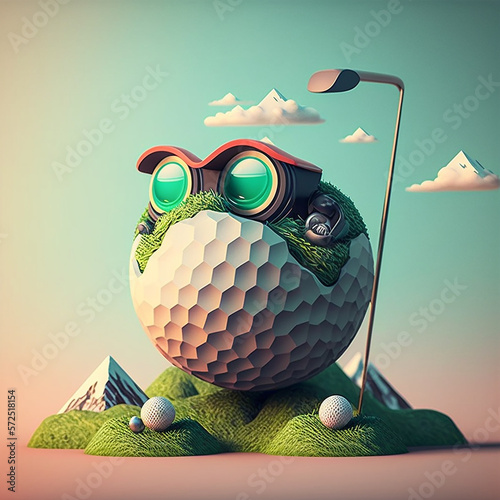 golf ball and tee, made with generative AI