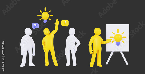 3d illustration Icons on the theme of creativity and ideas.
