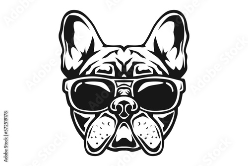 French bulldog wearing sun glasses