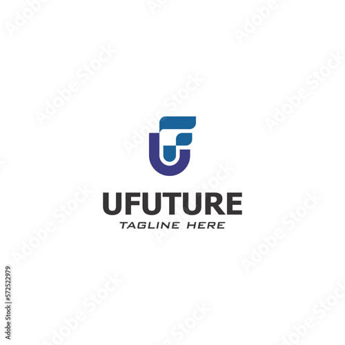 LETTER F & U LOGO DESIGN TEMPLATE VECTOR