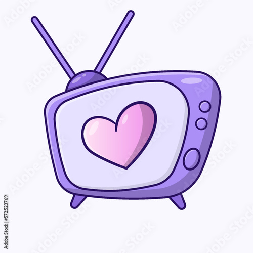 cute television kawaii clip art cartoon character style vector illustration design