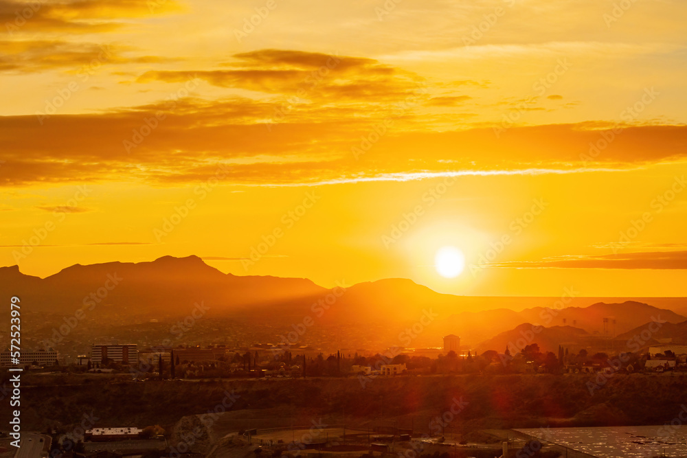 High angle view of the beautiful El Paso city
