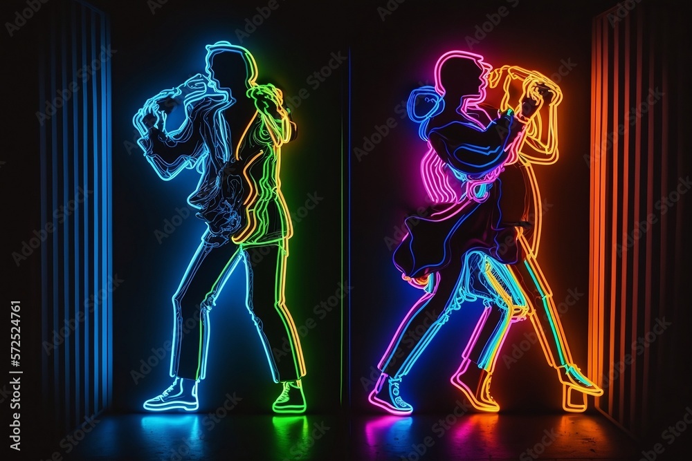 Neon Saxophone Man (Double-Sided)