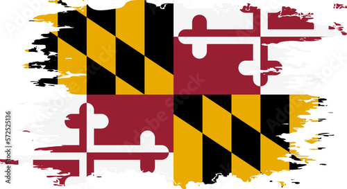 Maryland flag grunge brush color image vector