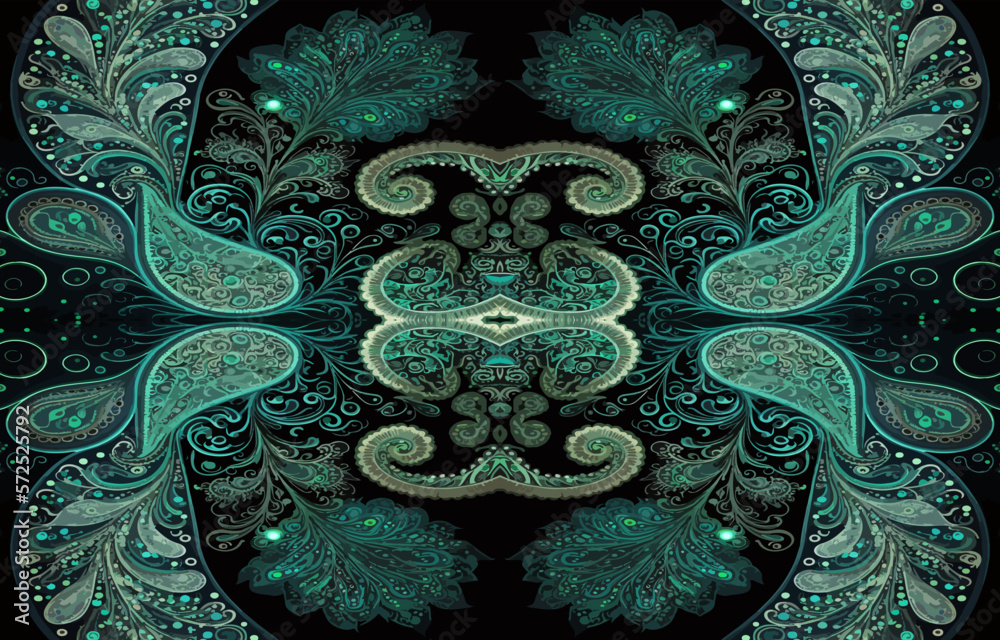 Paisley seamless pattern turquoise tone. Abstract traditional folk antique ethnic tribal graphic paisley line. Texture textile fabric patterns vector illustration. Ornate elegant luxury vintage retro Paisley seamless pattern turquoise tone. Abstract traditional folk antique ethnic tribal graphic paisley line. Texture textile fabric patterns vector illustration. Ornate elegant luxury vintage retro