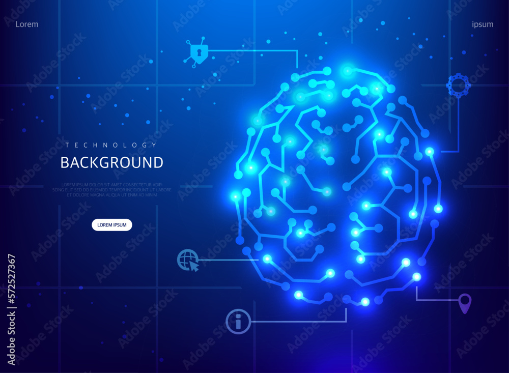 Fototapeta premium Science Cyber Brochure Background Illustration 