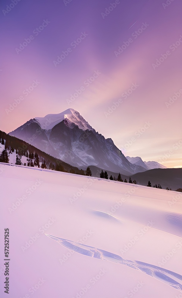 winter mountain landscape made using Generative AI Technology.