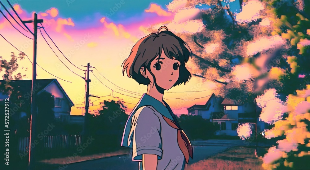 Premium AI Image  aesthetic anime backgrounds 4k high detail