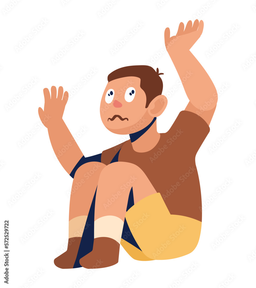 Obraz premium scared man with claustrophobia