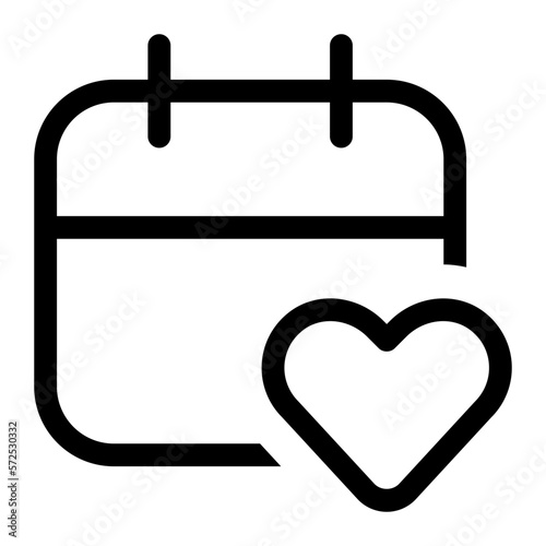 calendar love icon