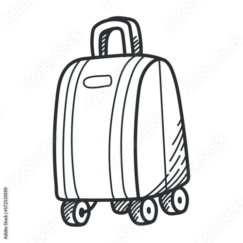 suitcase travel doodle style