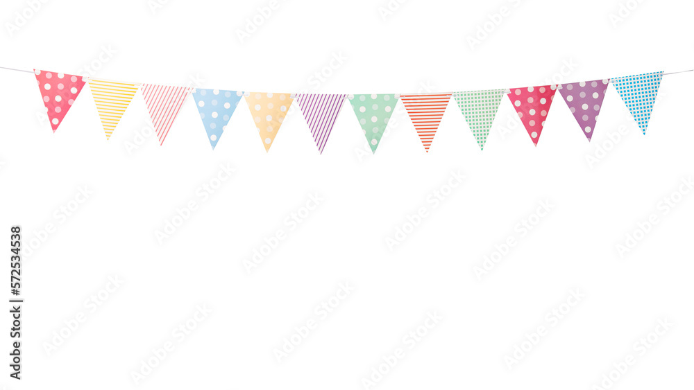 Obraz premium Paper Party flags cutout, Png file.