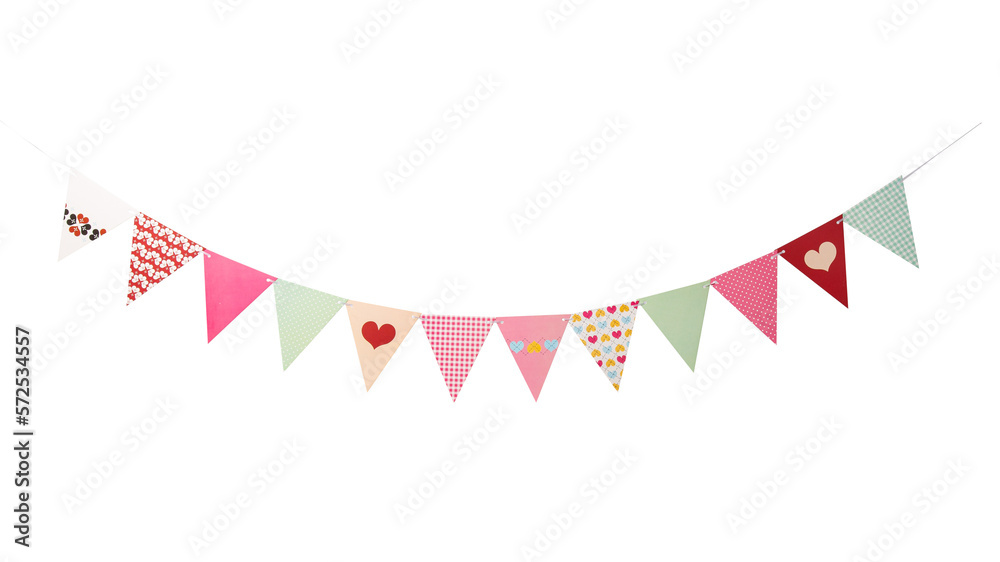 Obraz premium Paper Party flags cutout, Png file.