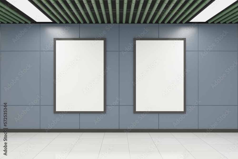 Subway Three Vertical Sign Poster Billboard Mock up Subway Three Vertical Sign Poster Billboard Mock up