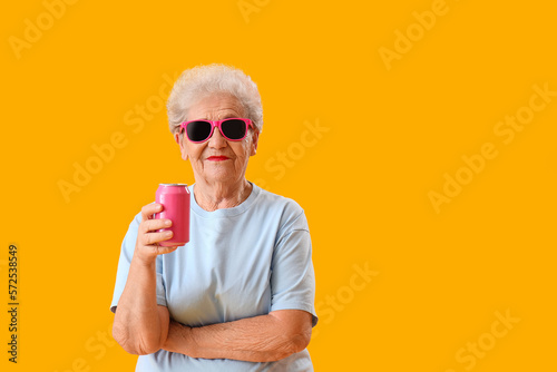 Senior woman in sunglasses ...