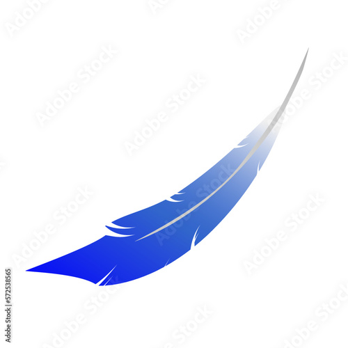 Blue gradient Feather . Vector illustration