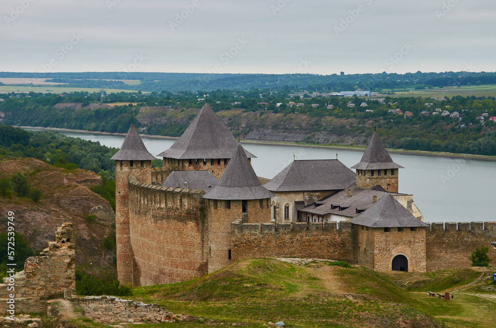 View of the old fortress on the river bank View of the old fortress on the river bank