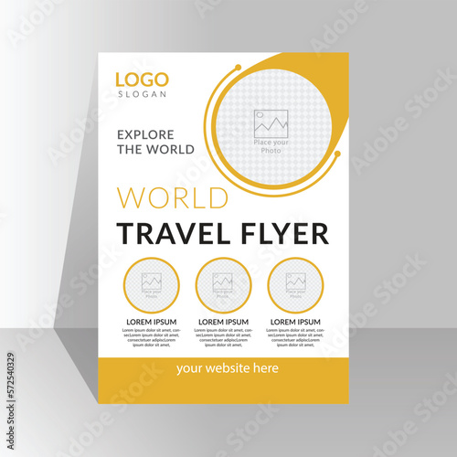 Modern clean corporate business flyer design for advertising promotion and growth company. abstract flat flyer design . yellow color flyer. creative unique nice clean design. Half page A4 flyer free