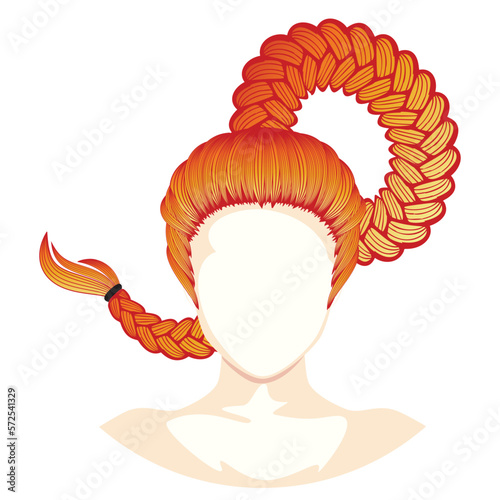 Braided female hairstyle