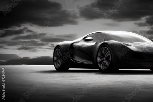 car on black background created with generative AI technology