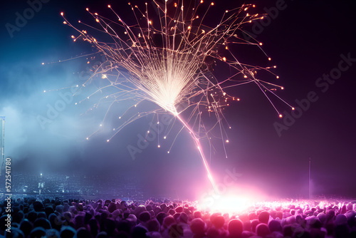 fireworks in the night was created with generative AI technology