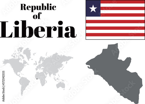 リベリア 国旗/地図/領土