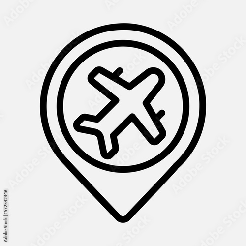 Free Download Airport location icon in line style, use for website mobile app presentation - GFXLoad