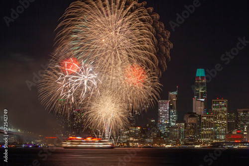 Canvas Print New Year Eve Firework Show in San Francisco